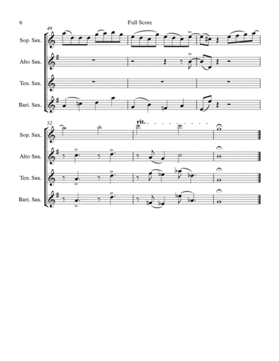 Baby, It's Cold Outside Saxophone Quartet scores gallery preview page 6