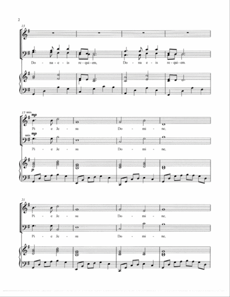 Pie Jesu (from Requiem) 4-Part scores gallery preview page 3