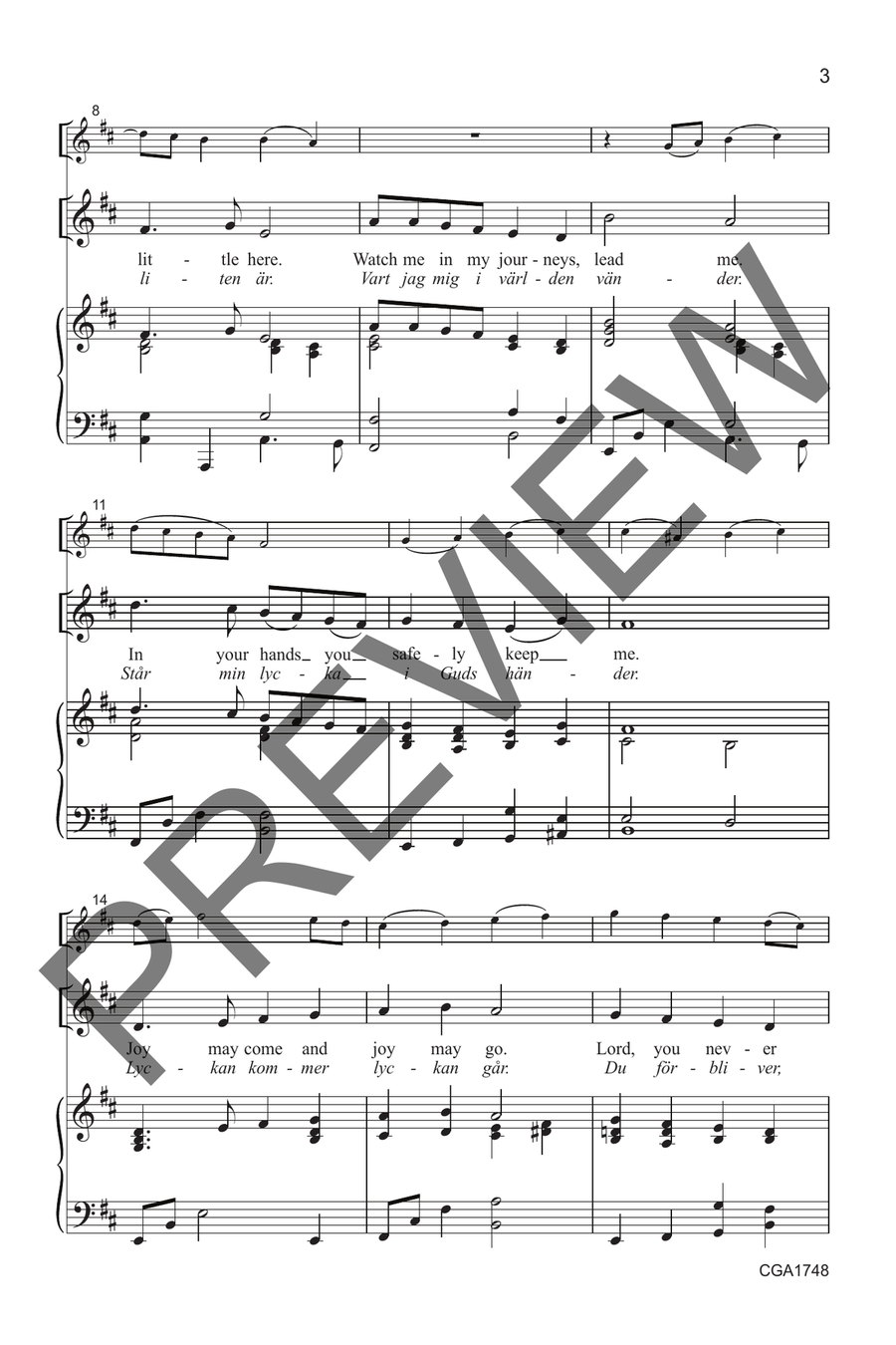 God, You Hold Your Children Dear [Gud Som Haver Barnen Kar] (Unison) Unison Choir scores gallery preview page 4