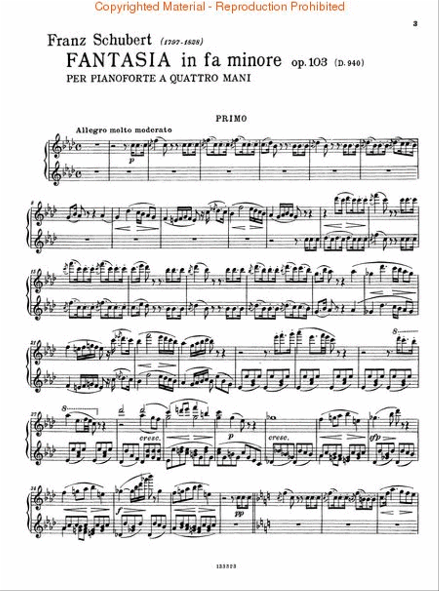 Fantasia in F Minor, Op. 103, D940 Piano Duet scores gallery preview page 3