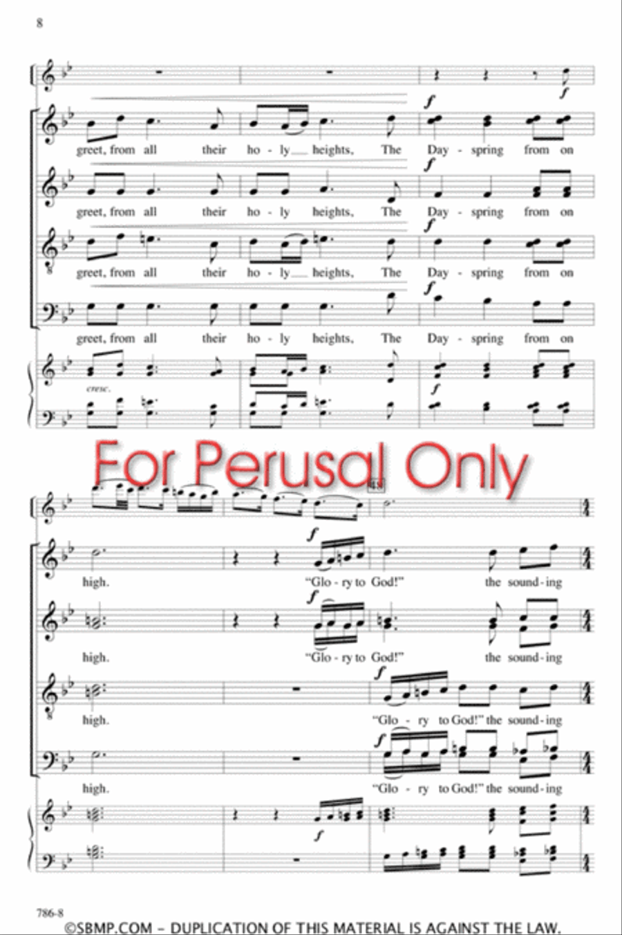 Calm on the Listening Ear of Night - SATB divisi Octavo Divisi scores gallery preview page 7