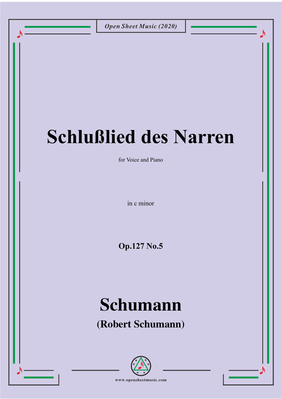 Schumann-Schlußlied des Narren Op.127 No.5,in c minor