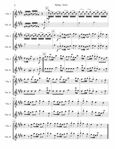 Vivaldi Spring (Allegro) for Two Violins image number null