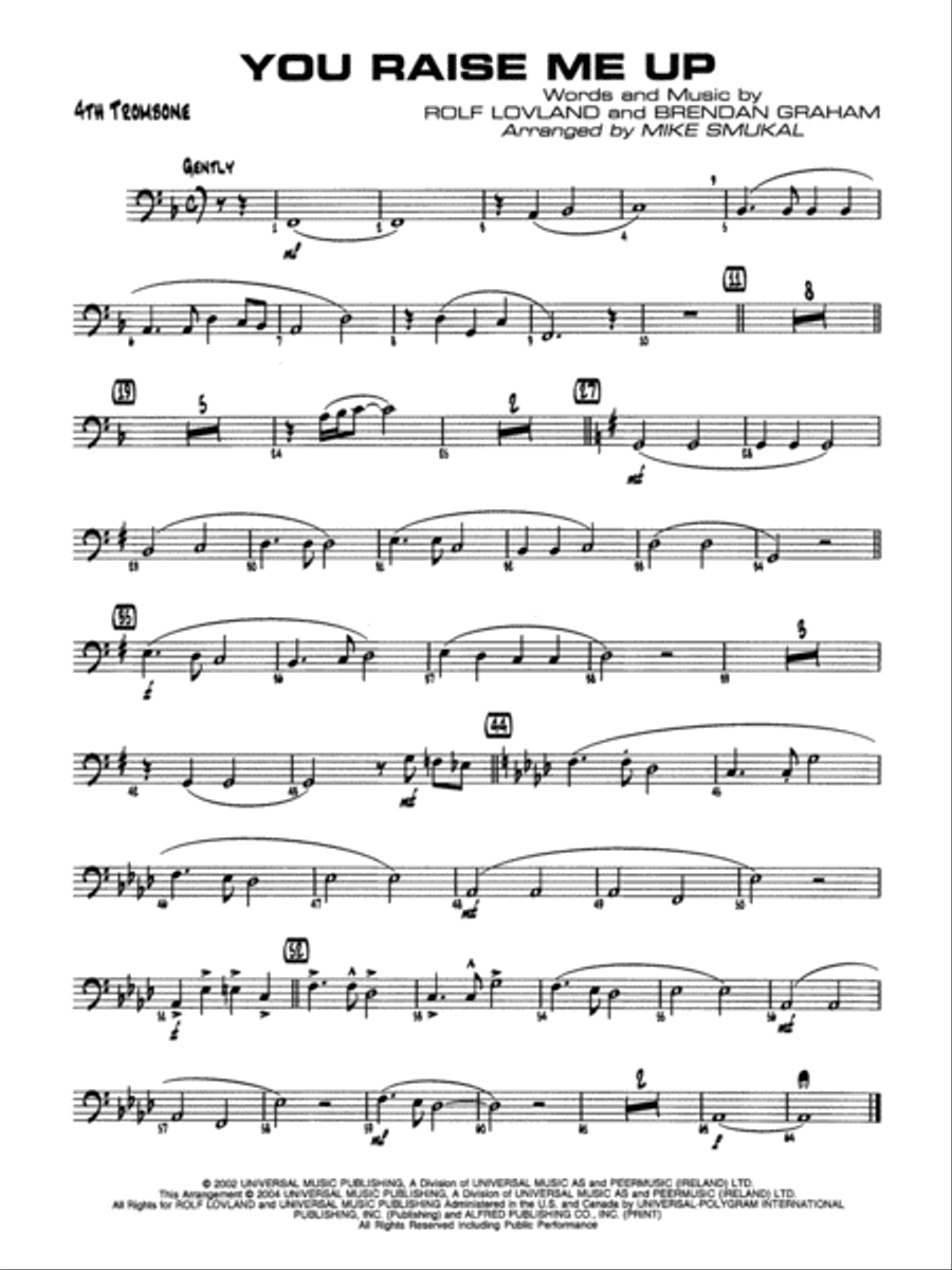 You Raise Me Up: 4th Trombone Jazz Ensemble scores gallery preview page 1