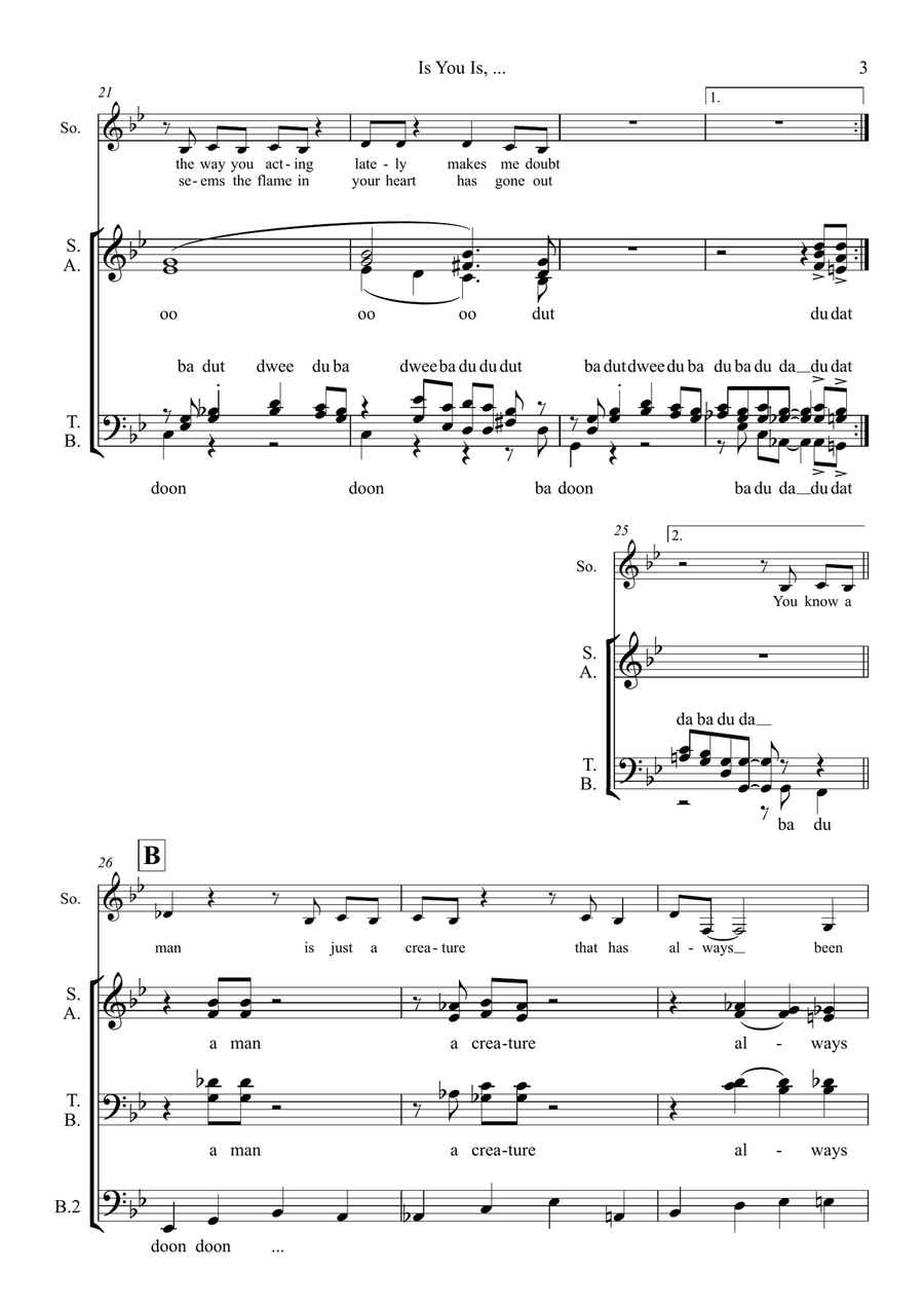 Is You Is, Or Is You Ain't My Baby 4-Part scores gallery preview page 3