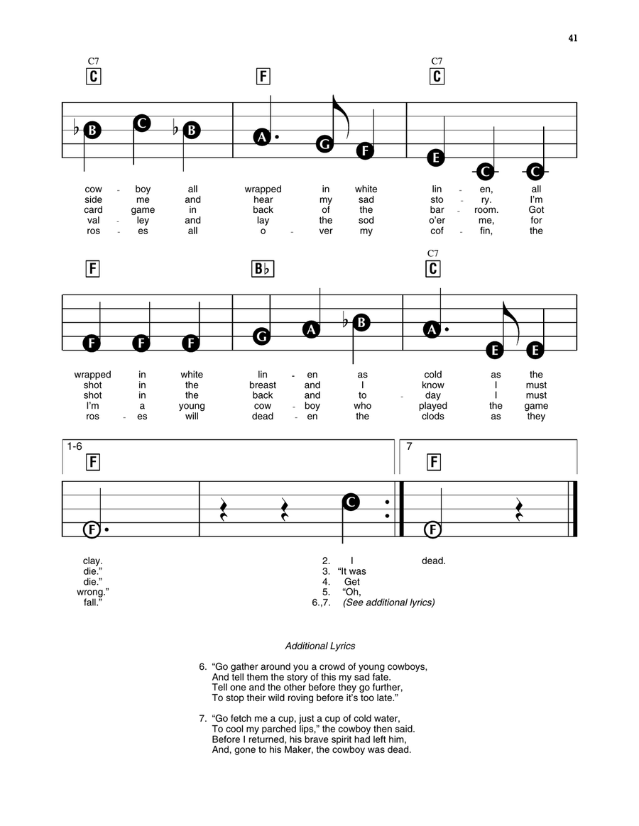 Streets Of Laredo (The Cowboy's Lament) Electronic Keyboard scores gallery preview page 2