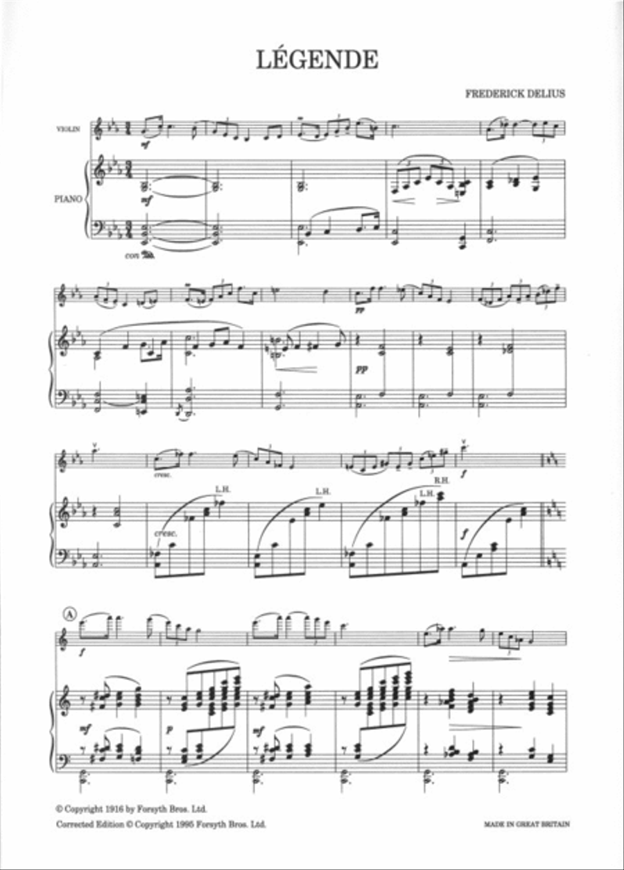 Legende in E flat for Violin Violin Solo scores gallery preview page 4