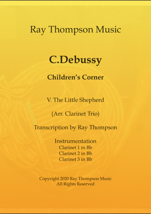 Book cover for Debussy: Children's Corner No.5 "The Little Shepherd" - clarinet trio