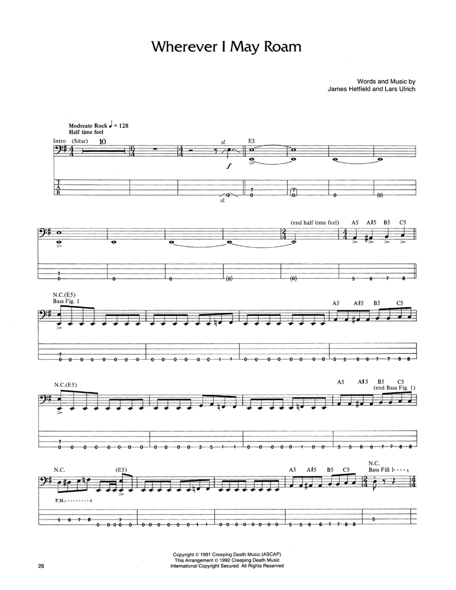 Wherever I May Roam Acoustic Guitar scores gallery preview page 1