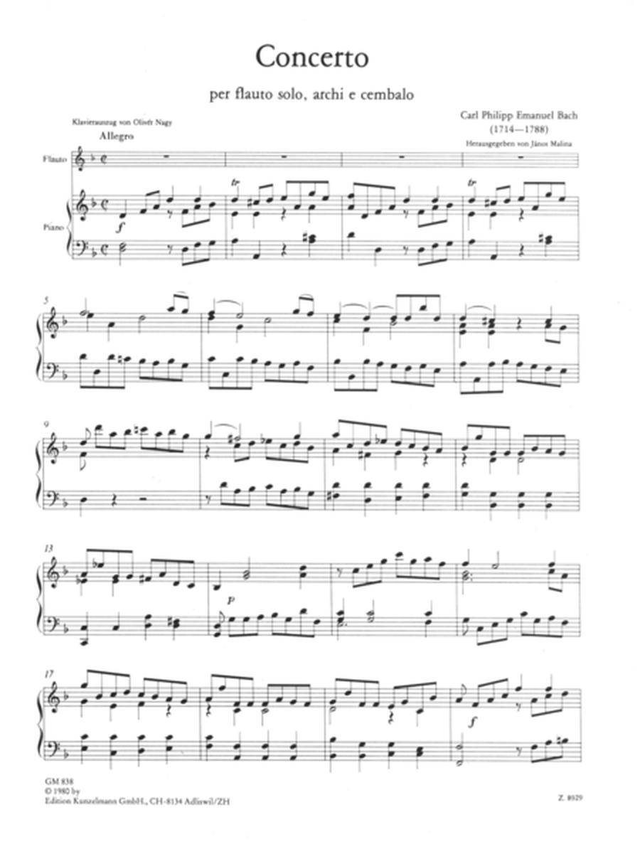 Concerto for flute in D minor
