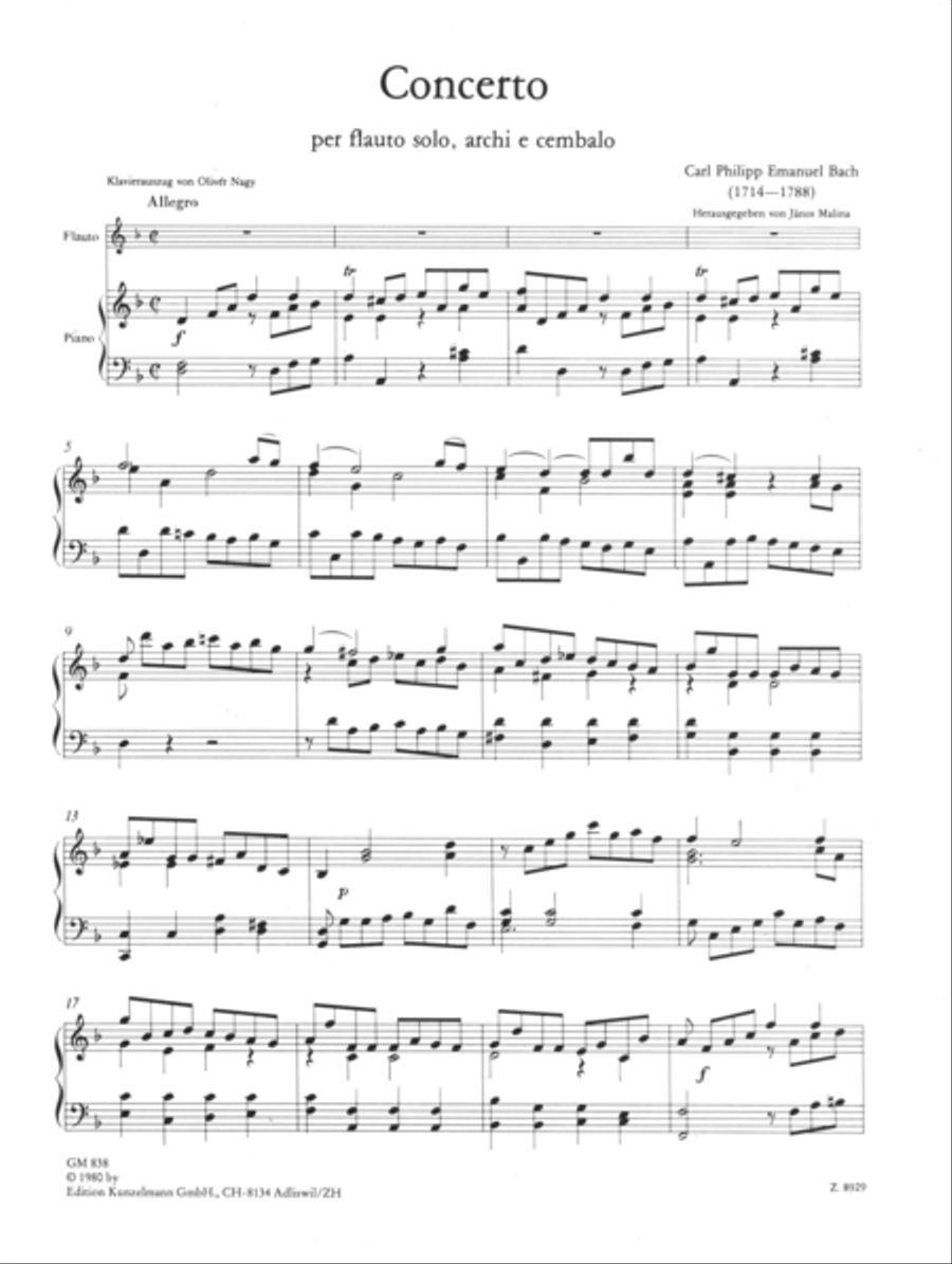 Concerto for flute in D minor Flute Solo scores gallery preview page 2