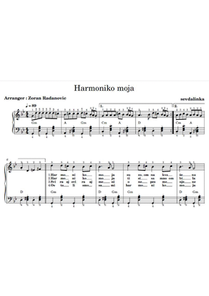 Harmoniko moja - for accordion beginner + lyrics