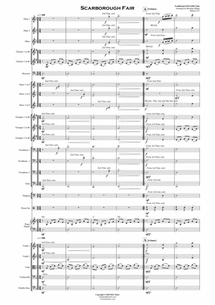 Scarborough Fair - Orchestra Score and Parts PDF image number null