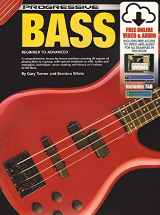 Book cover for Progressive Bass Guitar (Book/audio)