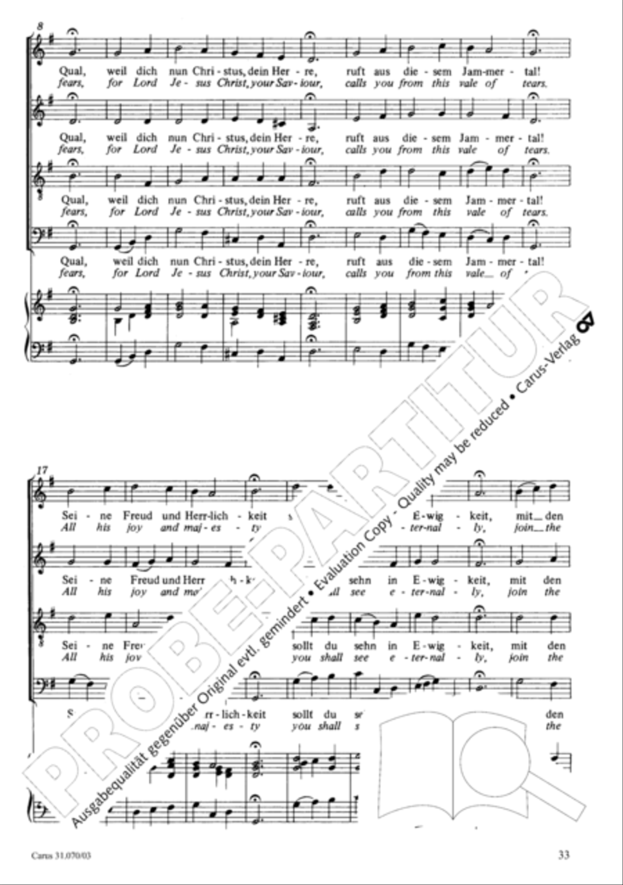 Watch now, praying, praying, watch now (Wachet! betet! betet! wachet!) 4-Part scores gallery preview page 37