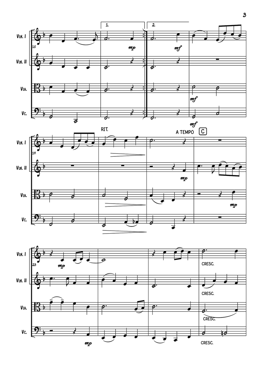 Dear Lord and Father of Mankind String Quartet scores gallery preview page 4