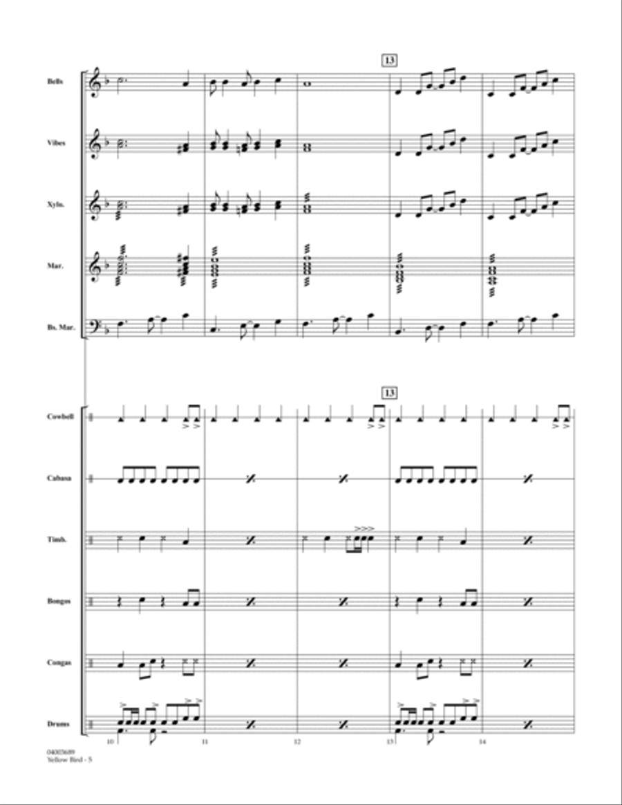 Yellow Bird - Full Score Yellow Bird - Full Score Concert Band scores gallery preview page 5