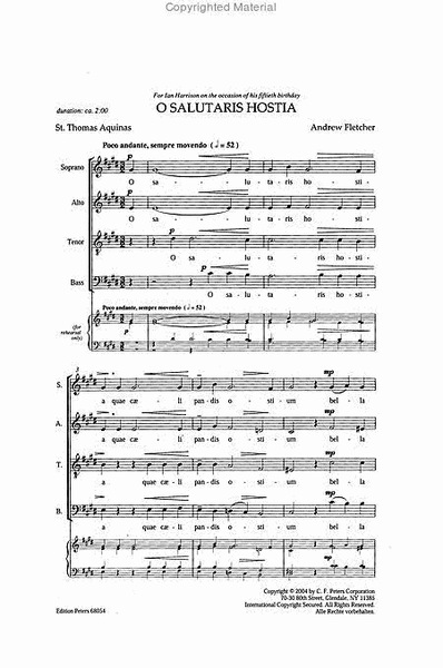 O Salutaris Hostia / Tantum Ergo Sacramentum for SATB Choir