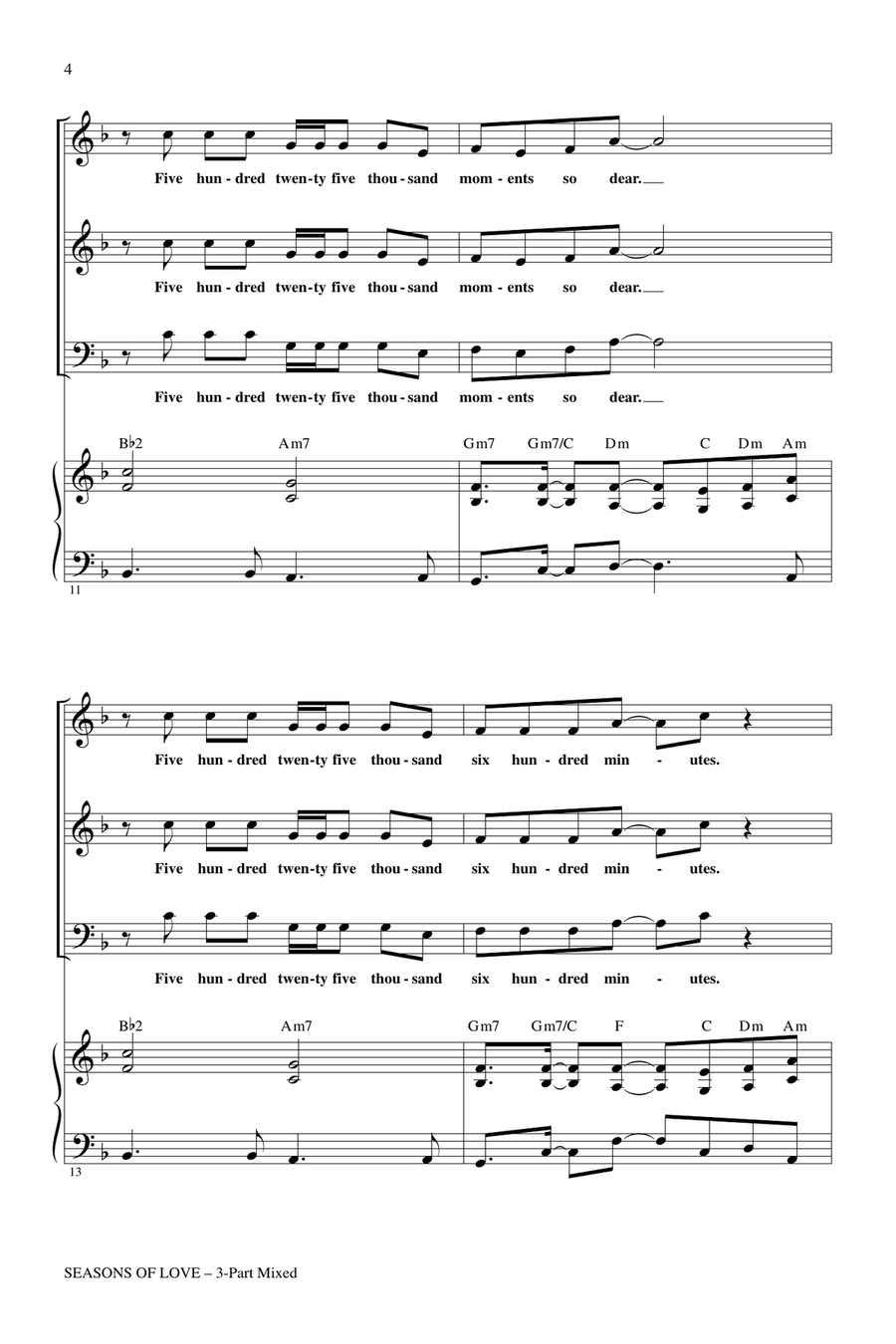 Seasons Of Love (from Rent) (arr. Mac Huff) 3-Part scores gallery preview page 2