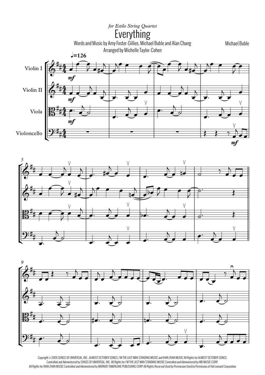Everything String Quartet scores gallery preview page 1