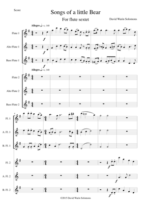 Songs of a little Bear for flute sextet or flute choir