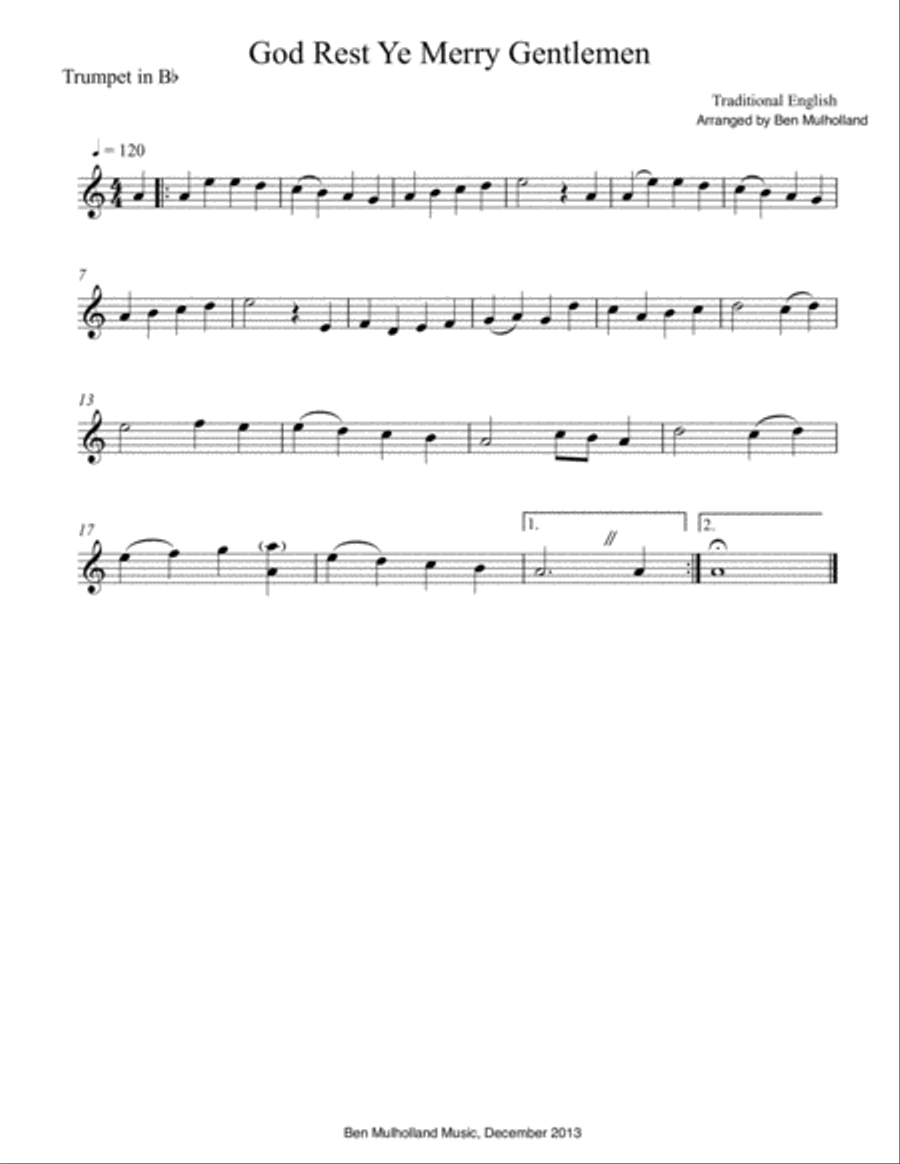 God Rest Ye Merry Gentlemen Brass Ensemble scores gallery preview page 3