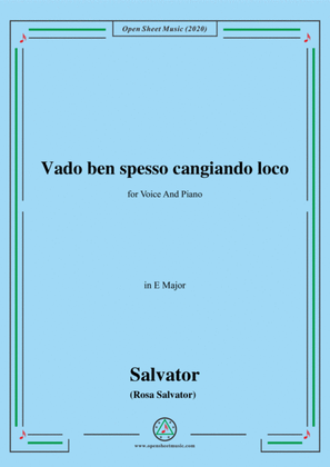 Rosa-Vado ben spesso cangiando loco,in E Major,for Voice and Piano
