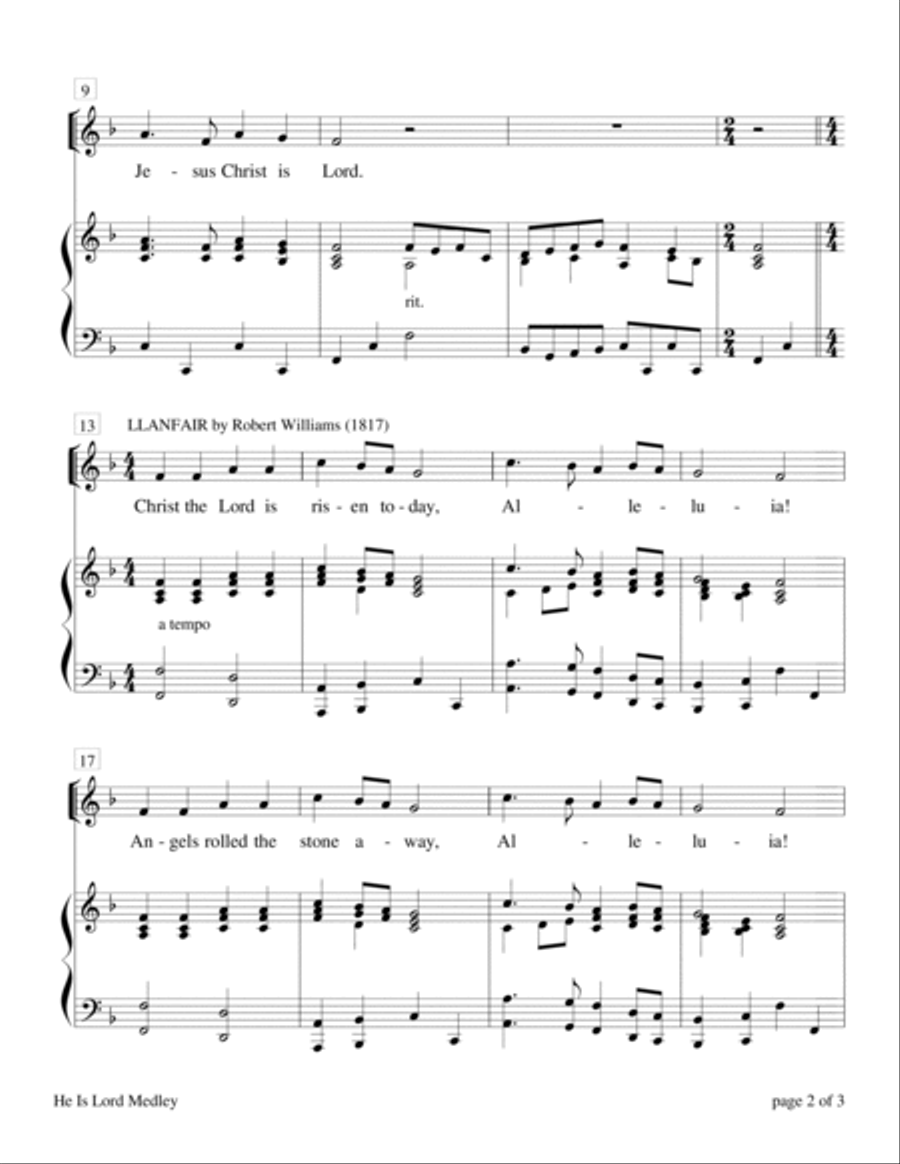 He Is Lord Medley Voice scores gallery preview page 3