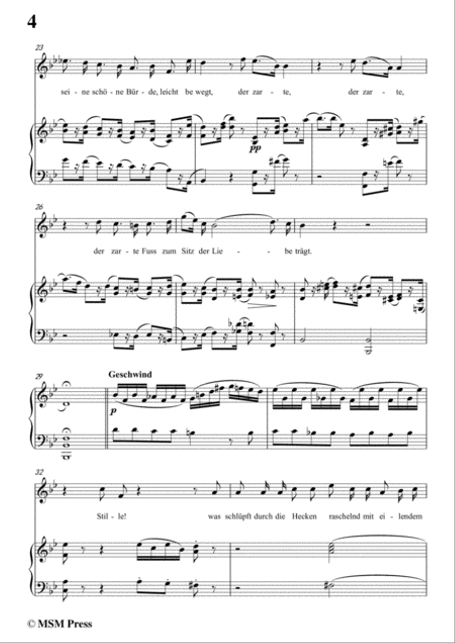 Schubert-Die Erwartung,Op.116,in B flat Major,for Voice&Piano Voice scores gallery preview page 6