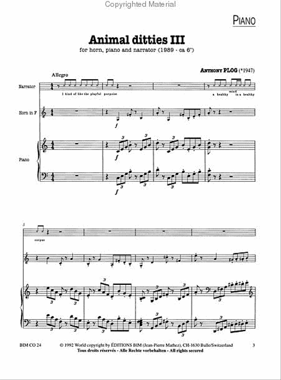 Animal Ditties III Piano scores gallery preview page 2
