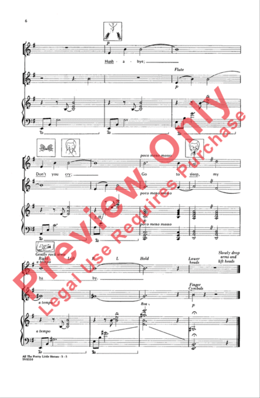 All the Pretty Little Horses Unison Choir scores gallery preview page 6