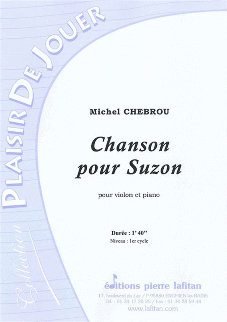 Chanson Pour Suzon Violin Solo scores gallery preview page 1