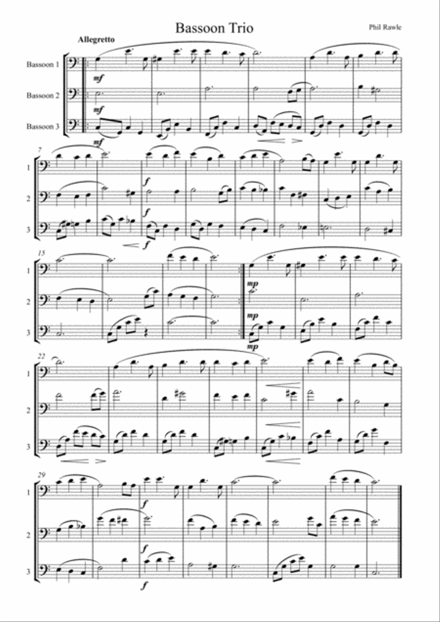 Bassoon Trio Bassoon Trio Woodwind Trio scores gallery preview page 1