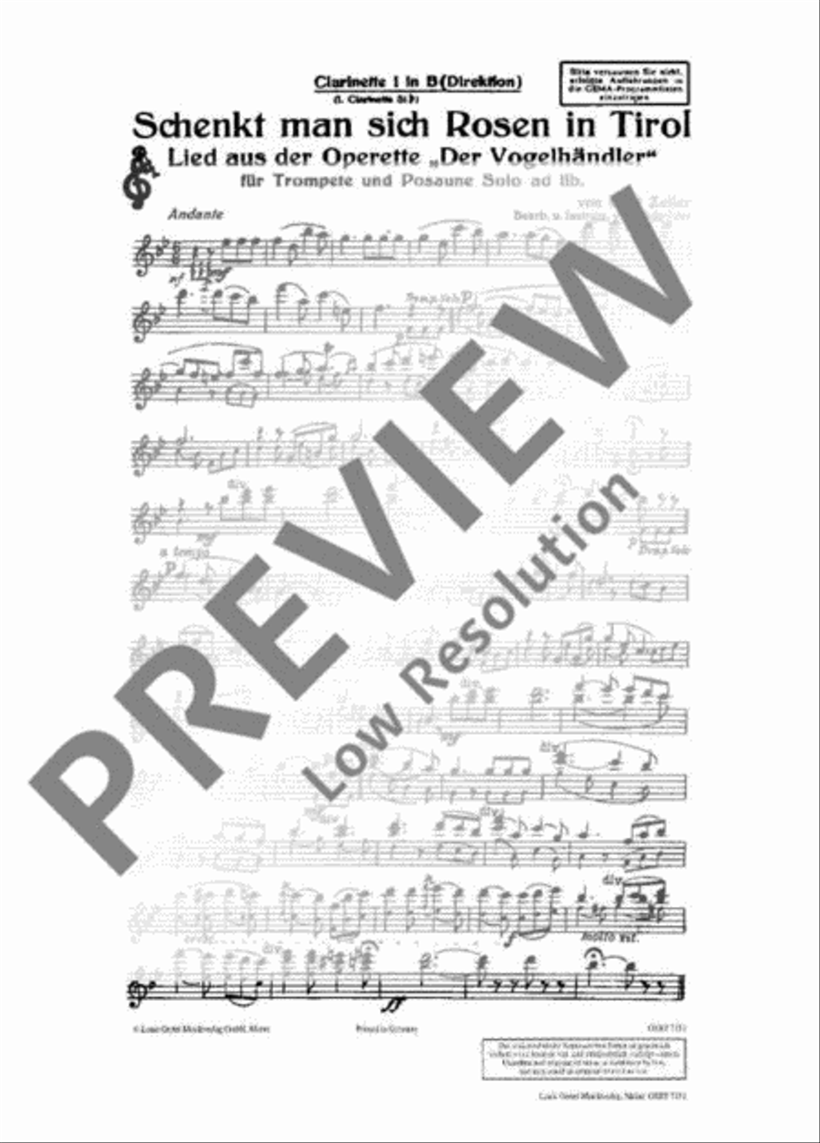 Schenkt man sich Rosen in Tirol Concert Band scores gallery preview page 10