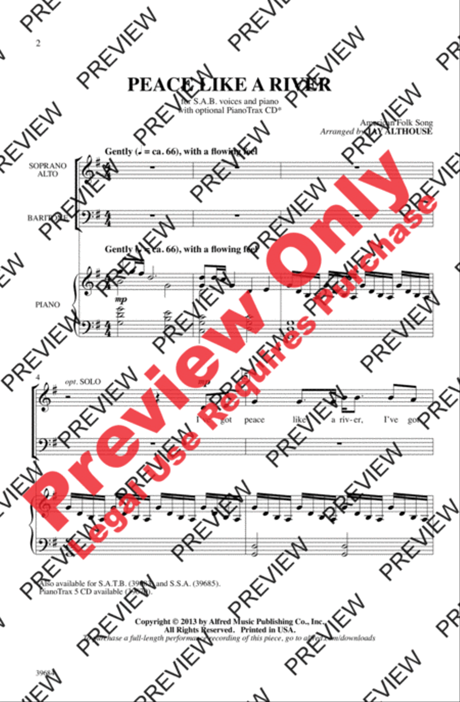 Peace Like a River 3-Part scores gallery preview page 2