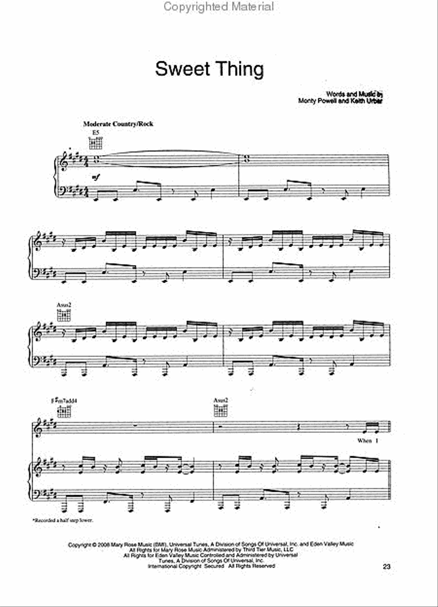 Keith Urban – Defying Gravity Piano, Vocal, Guitar scores gallery preview page 4