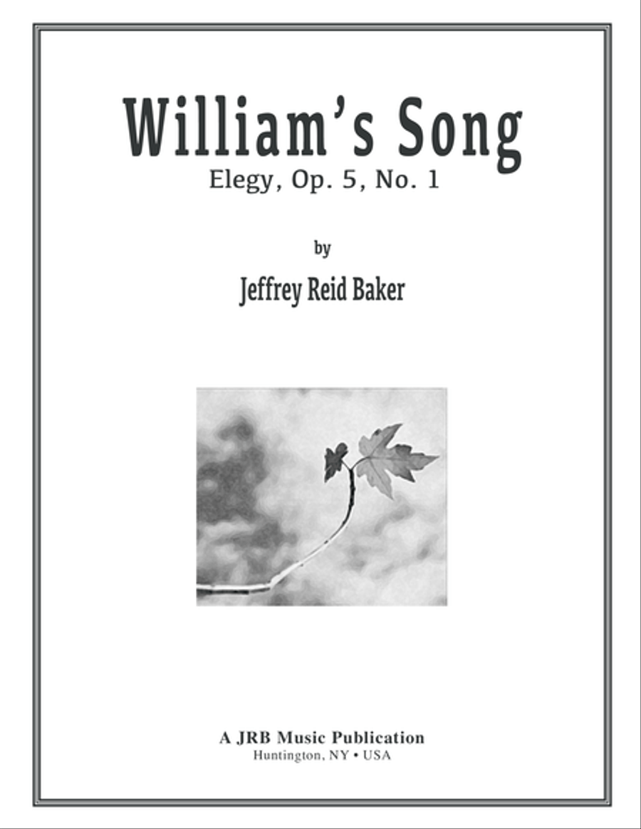 WILLIAMS SONG: Elegy Op. 5, No.1 Piano Solo scores gallery preview page 1