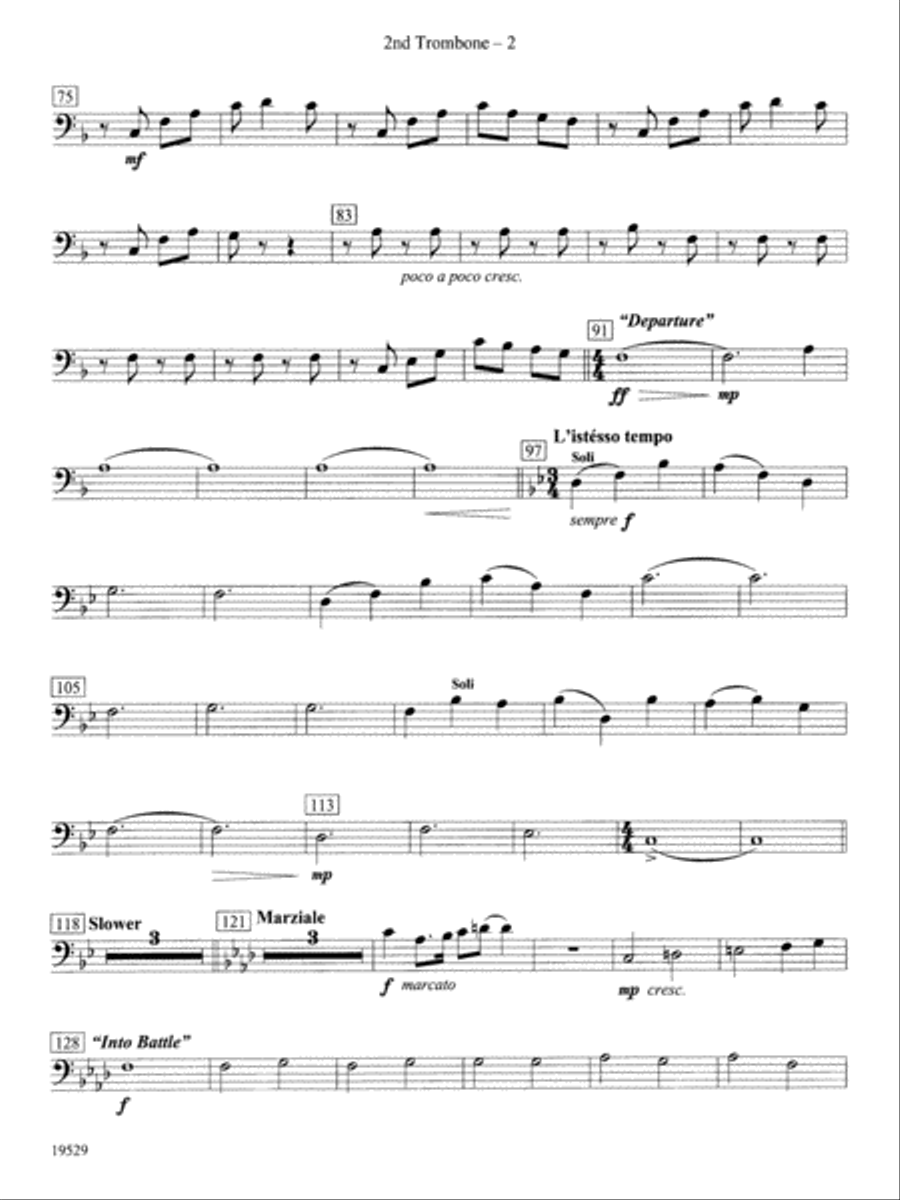 The Road Unknown: 2nd Trombone Concert Band scores gallery preview page 2