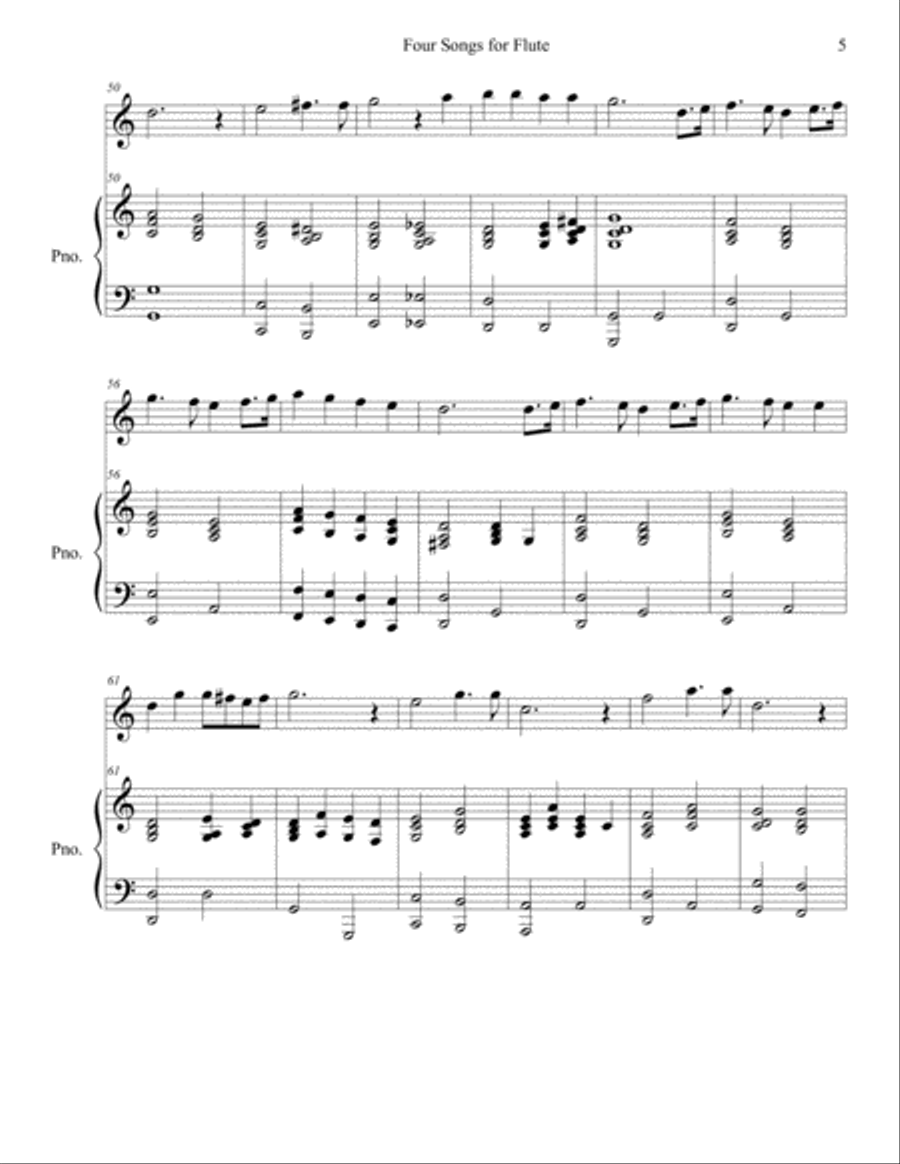 Four Songs for Flute Solo Easy Flute Solo scores gallery preview page 5