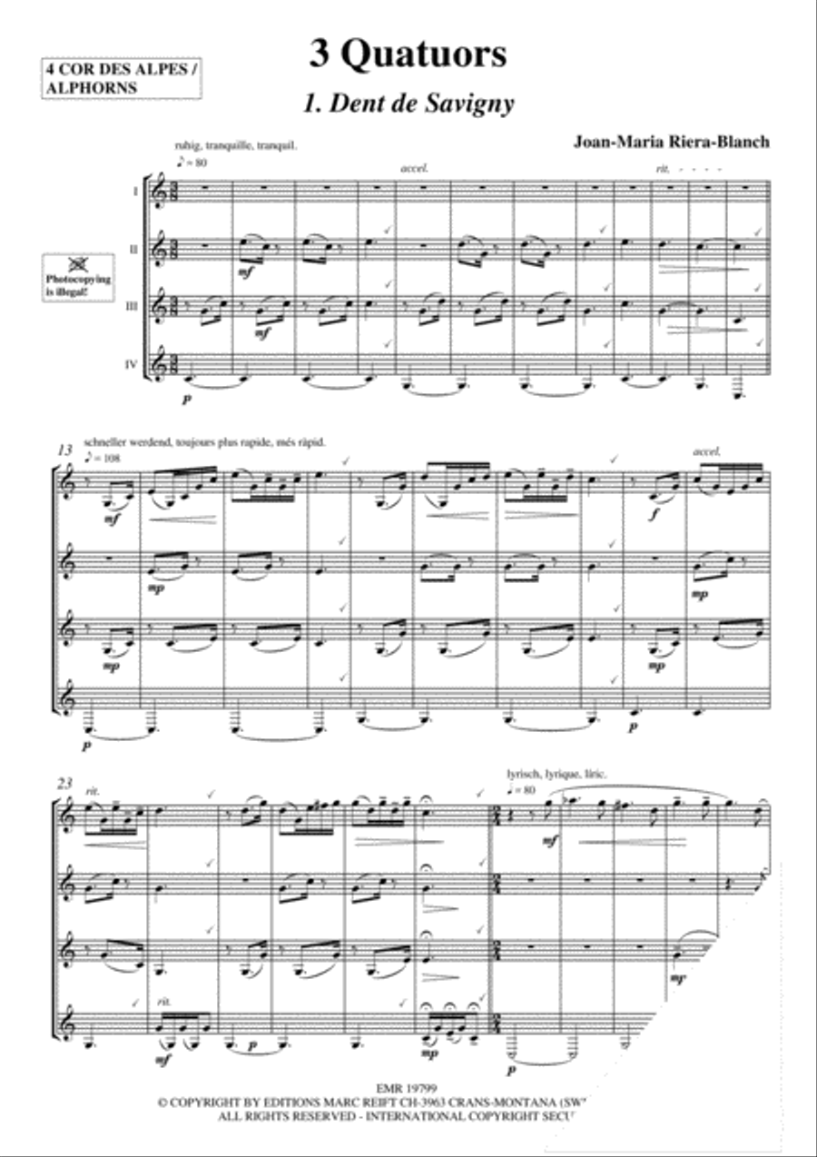 6 Quatuors Alphorn scores gallery preview page 3