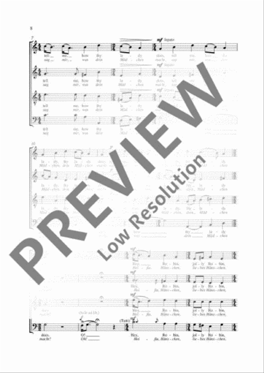 Seven Songs from Shakespeare's Comedies 4-Part scores gallery preview page 9