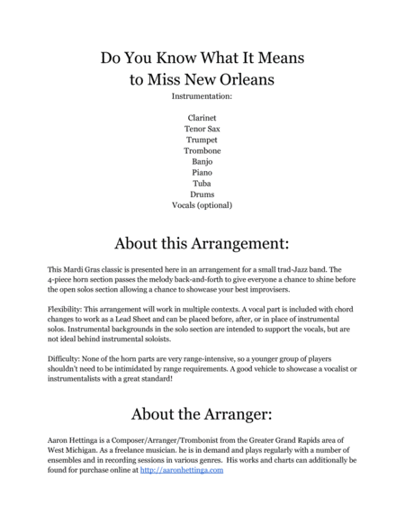 Do You Know What It Means To Miss New Orleans image number null