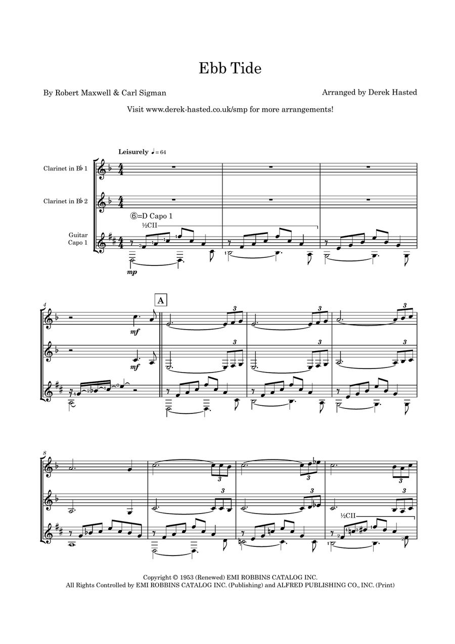 Ebb Tide B-Flat Clarinet scores gallery preview page 4