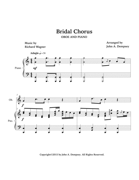 Bridal Chorus (Wedding March): Oboe and Piano image number null