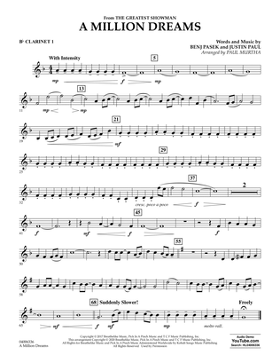 Book cover for A Million Dreams (from The Greatest Showman) (arr. Paul Murtha) - Bb Clarinet 1