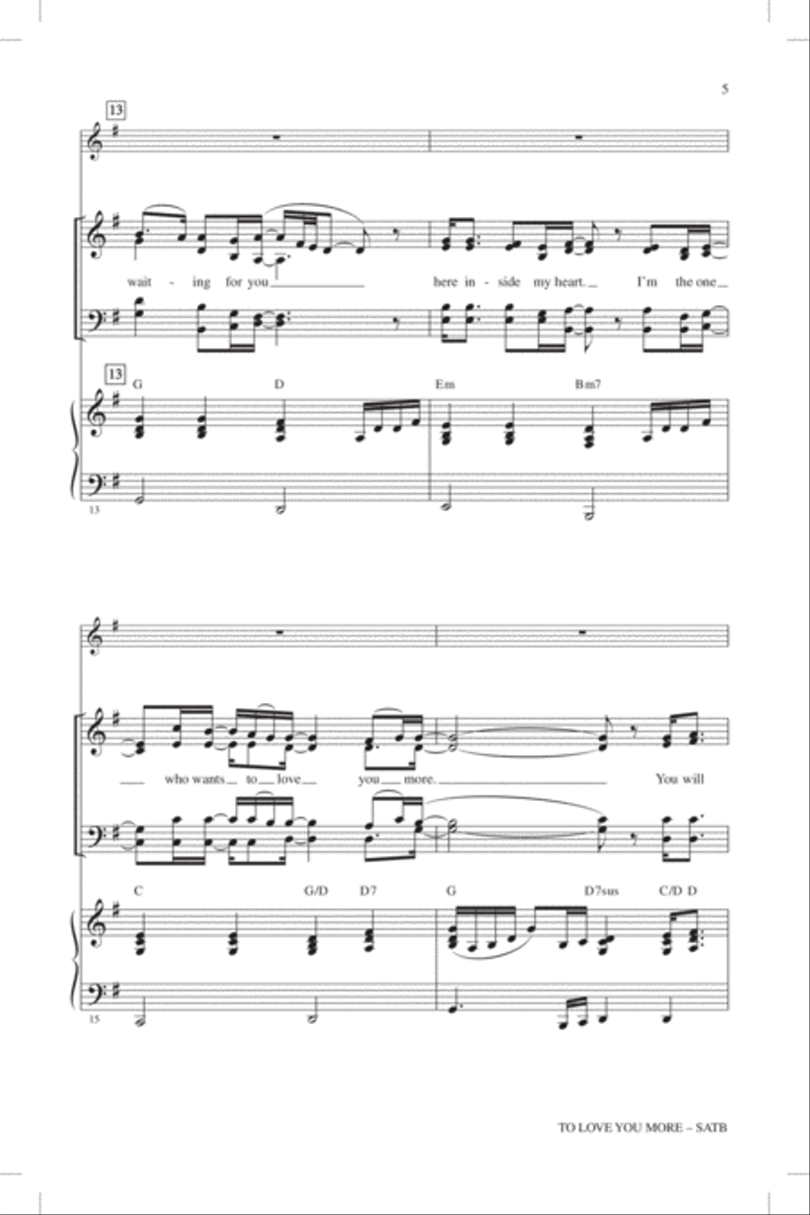 To Love You More 4-Part scores gallery preview page 4