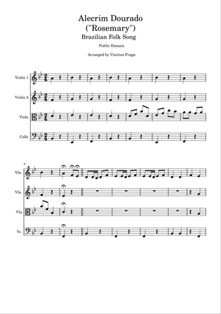 Alecrim (Rosemary) Alecrim (Rosemary) String Quartet scores gallery preview page 2