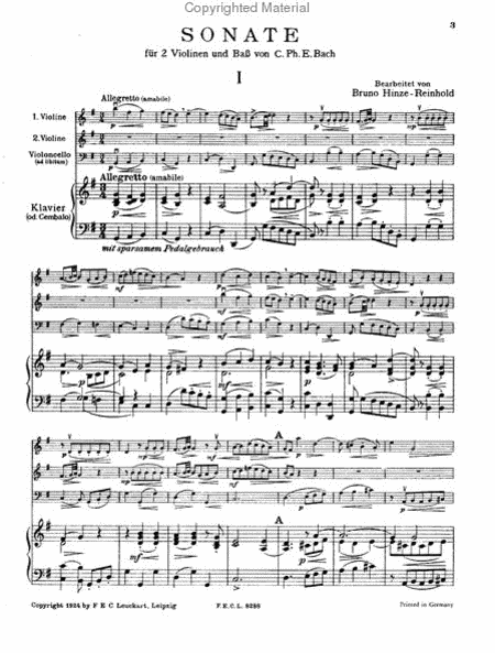 Sonata G-Dur a due Violini e Basso