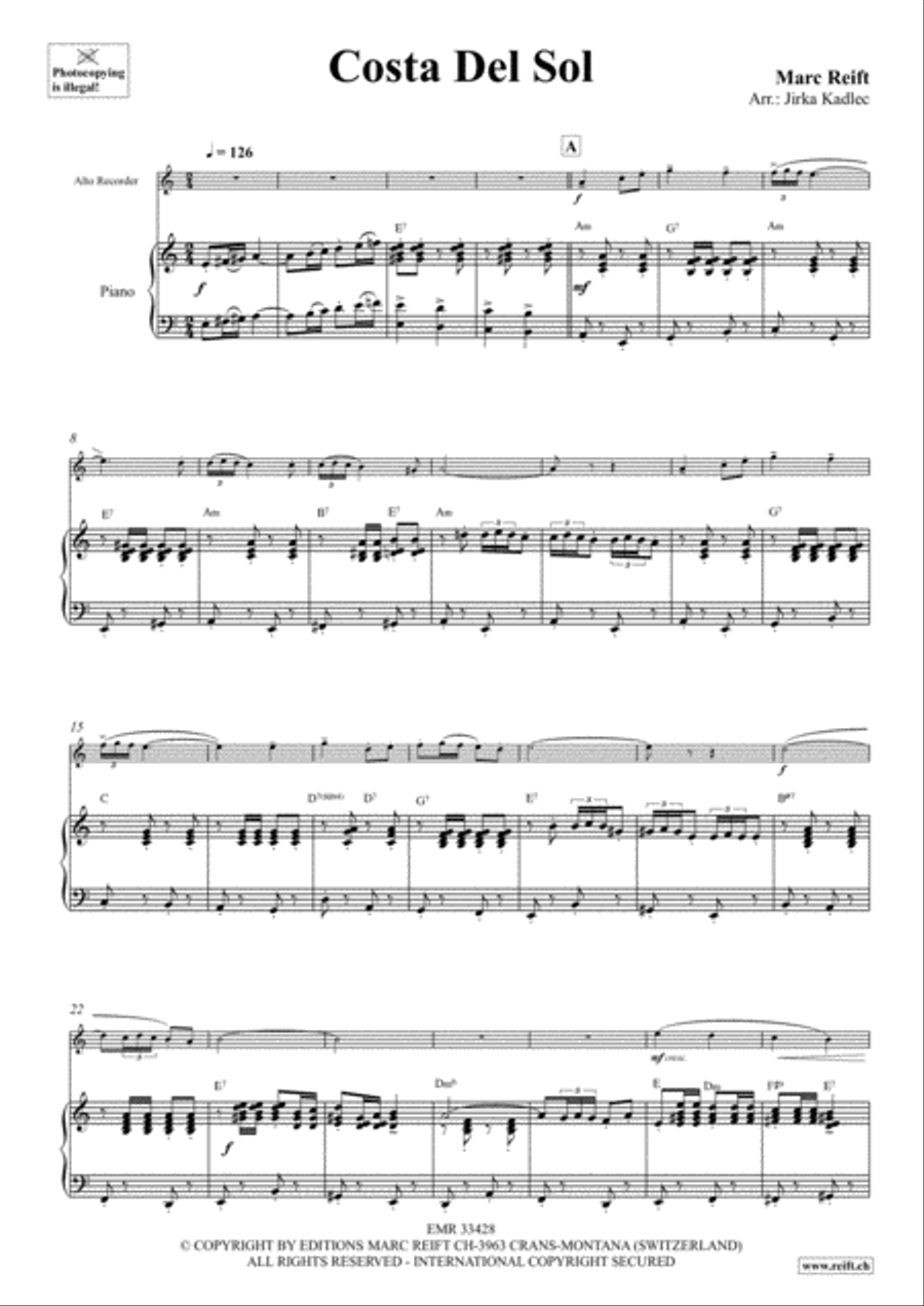Costa Del Sol Alto Recorder scores gallery preview page 4