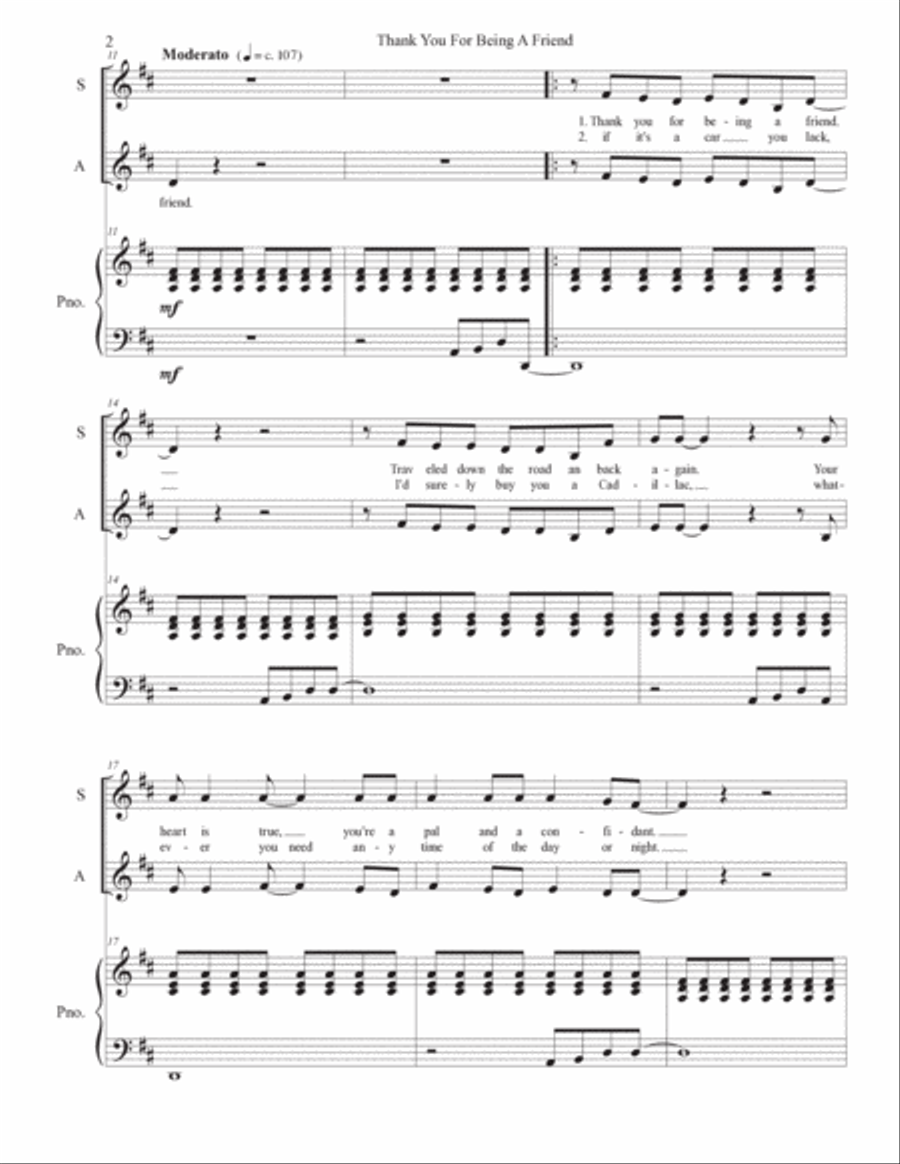 Thank You For Being A Friend SA scores gallery preview page 2
